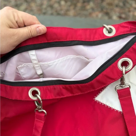 90s LL Bean Tote Bag Outdoor Sailing maritime Flag Boat bag - Picture 8 of 11